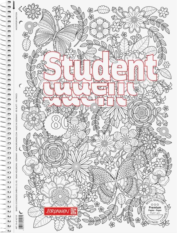 Produktbild: Brunnen Collegeblock A4 Lin27 Garten ZENart