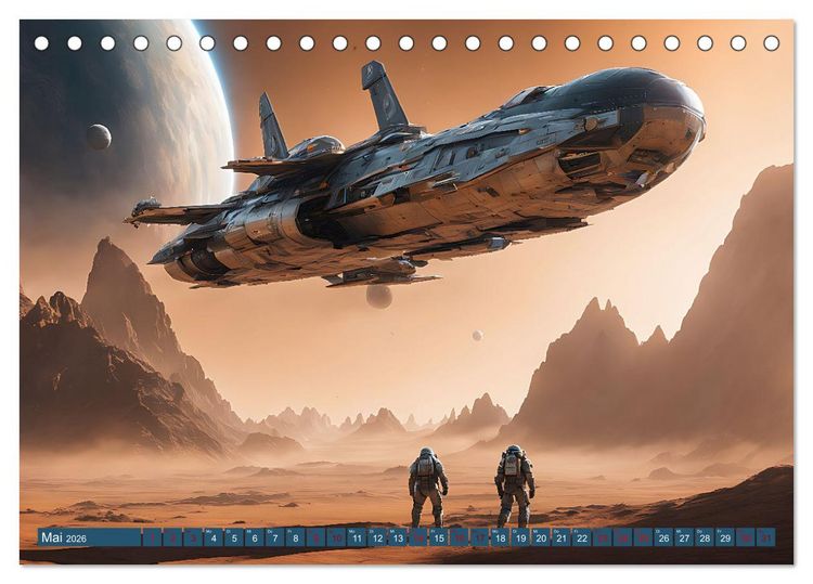 Produktbild: Alien Starships (Tischkalender 2026 DIN A5 quer), CALVENDO Monatskalender