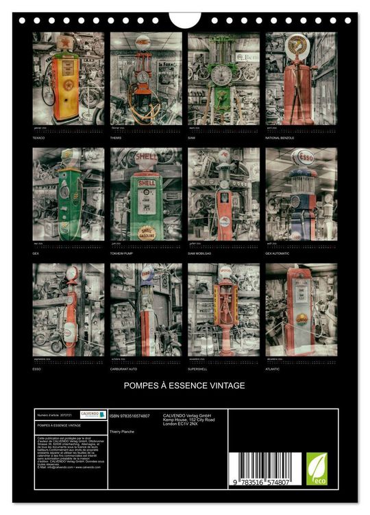 Produktbild: POMPES &Agrave; ESSENCE VINTAGE (Calendrier mural 2026 DIN A4 horizontal), CALVENDO calendrier mensuel