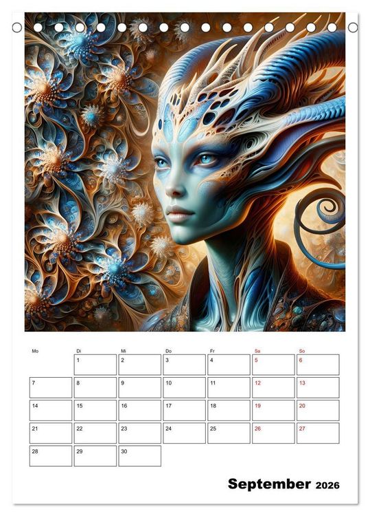Produktbild: Extraterrestrische Eleganz (Tischkalender 2026 DIN A5 hoch), CALVENDO Monatskalender