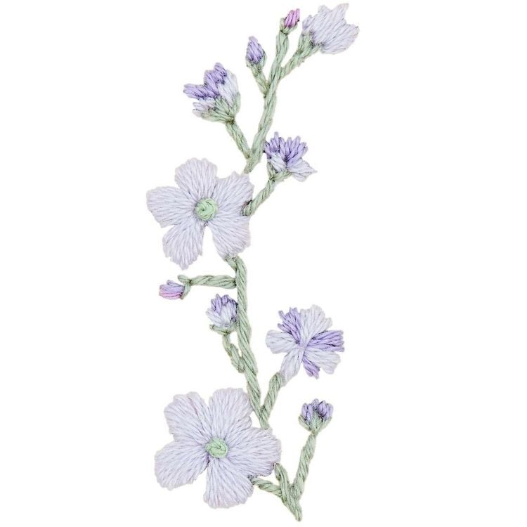 Produktbild: Stick & Stitch Packung, Blumen, bunt, 21 Stk., inkl. wasserl&ouml;slicher, bedruckter Stickvorlage, Stickgarn, Sticknadel und Anleitung