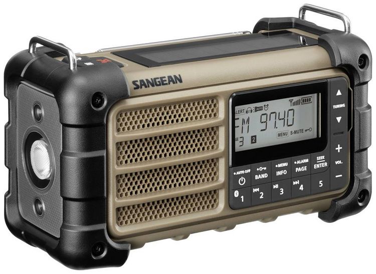 Produktbild: Sangean MMR-99 FM Desert Outdoorradio UKW Notfallradio, Bluetooth&reg; Solarpanel, spritzwassergesch&uuml;tzt, staubdicht, Taschenlampe Braun