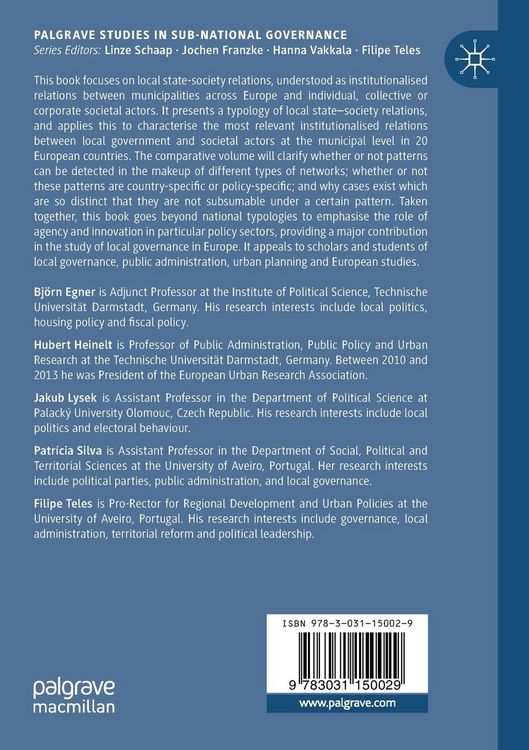Produktbild: Perspectives on Local Governance Across Europe