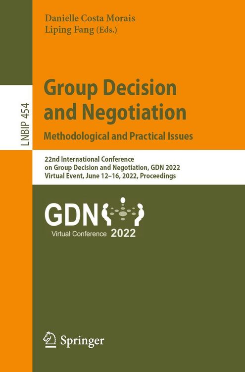 Produktbild: Group Decision and Negotiation: Methodological and Practical Issues