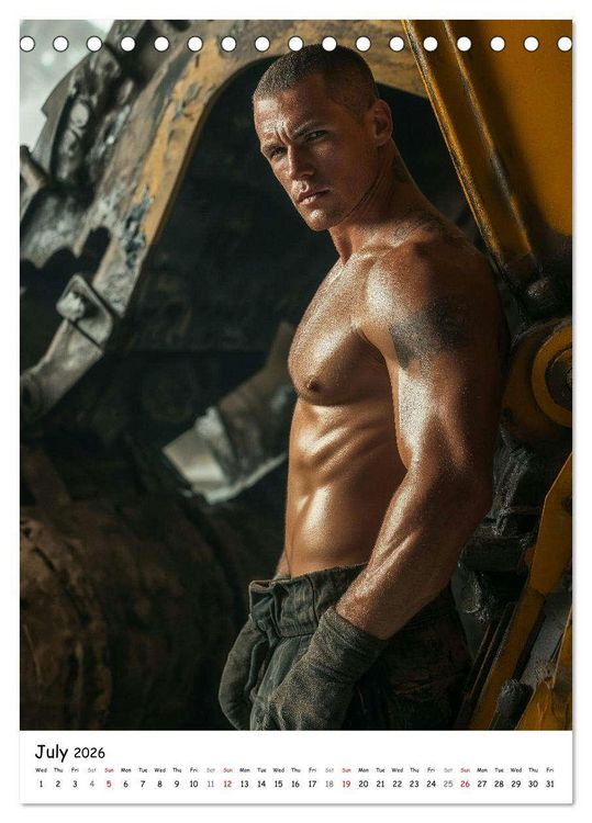 Produktbild: Hot Builders - Hard at Work (Desk Calendar 2026 DIN A5 portrait), CALVENDO 12 Month DeskCalendar
