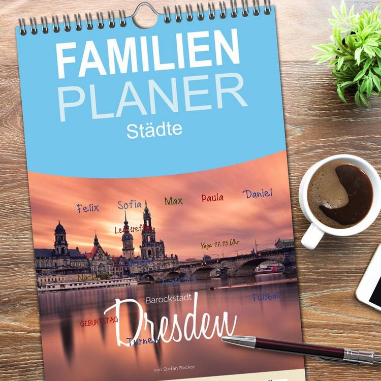 Produktbild: Familienplaner 2026 - Barockstadt Dresden mit 5 Spalten (Wandkalender, 21 x 45 cm) CALVENDO