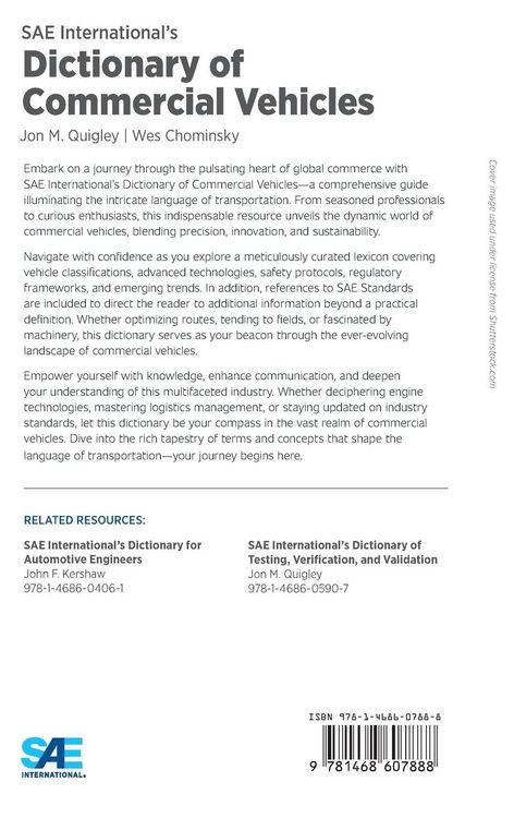 Produktbild: SAE International's Dictionary of Commercial Vehicles