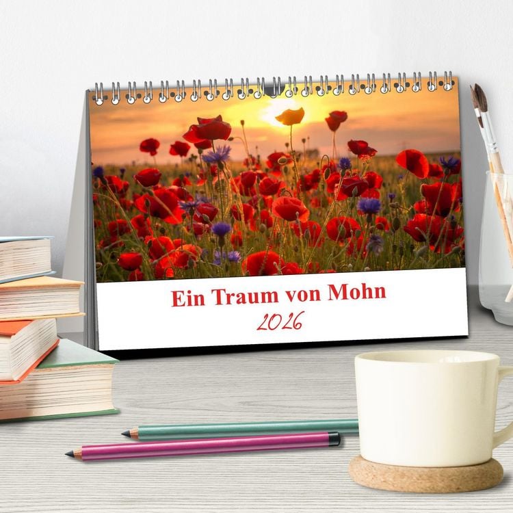 Produktbild: Ein Traum von Mohn (Tischkalender 2026 DIN A5 quer), CALVENDO Monatskalender
