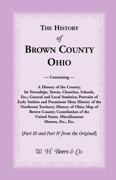 Produktbild: The History of Brown County, Ohio