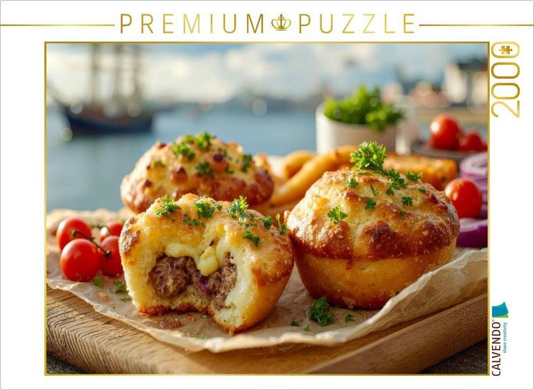 Produktbild: CALVENDO Puzzle Cheeseburger Muffins - der Geheimtipp | 2000 Teile Lege-Gr&ouml;&szlig;e 90x67cm Foto-Puzzle f&uuml;r gl&uuml;ckliche Stunden