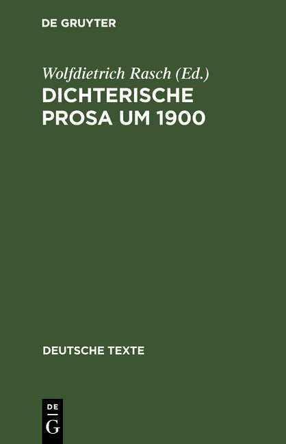 Produktbild: Dichterische Prosa um 1900