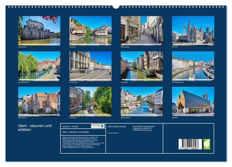 Produktbild: Gent - staunen und erleben (hochwertiger Premium Wandkalender 2026 DIN A2 quer), Kunstdruck in Hochglanz