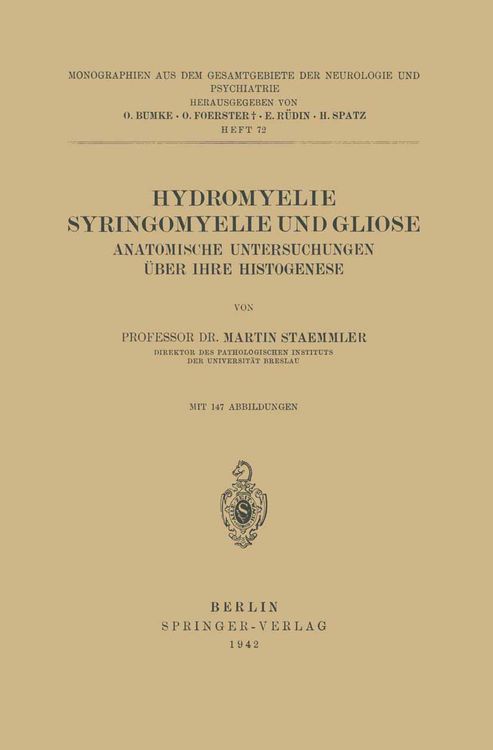 Produktbild: Hydromyelie Syringomyelie und Gliose