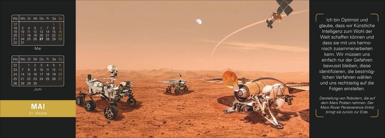 Produktbild: Stephen Hawking Universum Premium-Tischplaner 2027 - Wochenkalender mit 53 Bildern und Zitaten