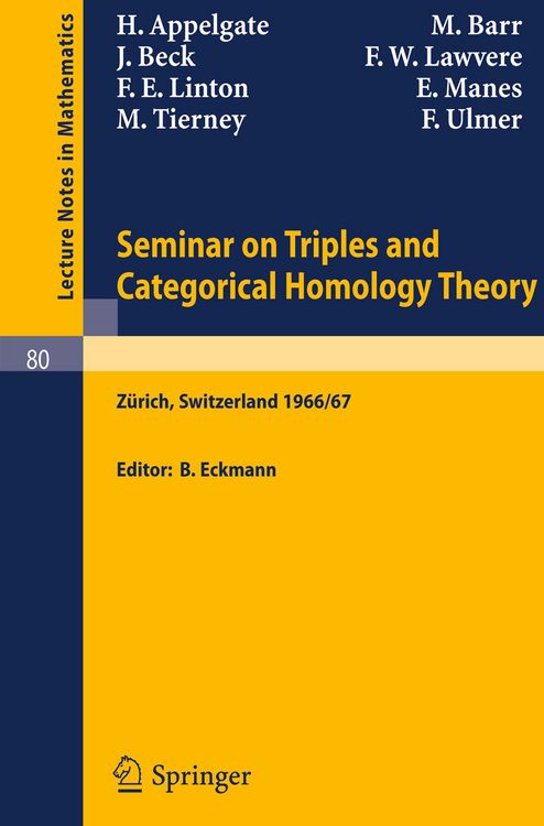 Produktbild: Seminar on Triples and Categorical Homology Theory