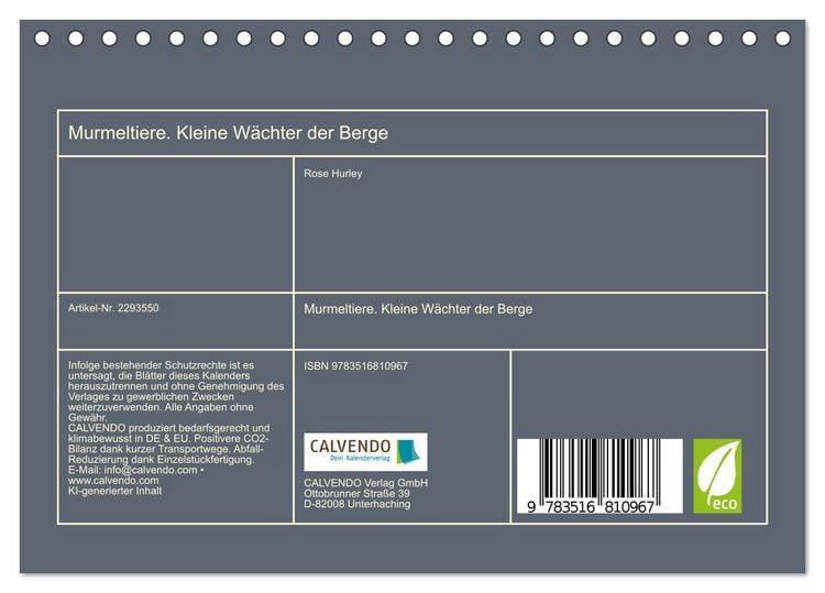 Produktbild: Murmeltiere. Kleine W&auml;chter der Berge (Tischkalender 2027 DIN A5 quer), CALVENDO Monatskalender