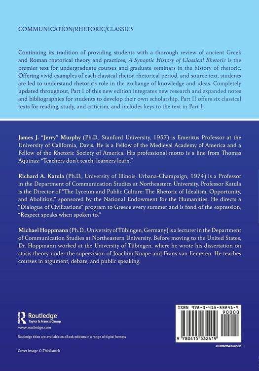 Produktbild: A Synoptic History of Classical Rhetoric