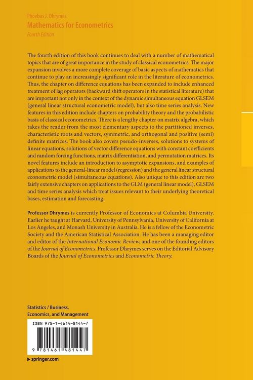 Produktbild: Mathematics for Econometrics