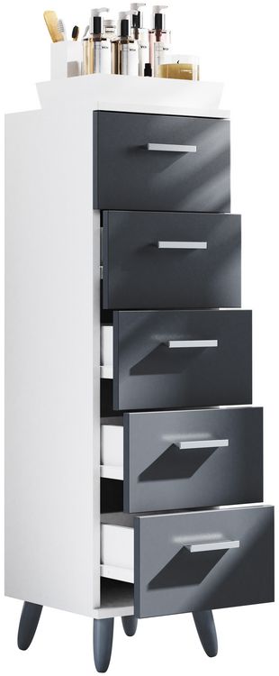 Produktbild: Midischrank Badm&ouml;bel Kommode Schubladen Landos M