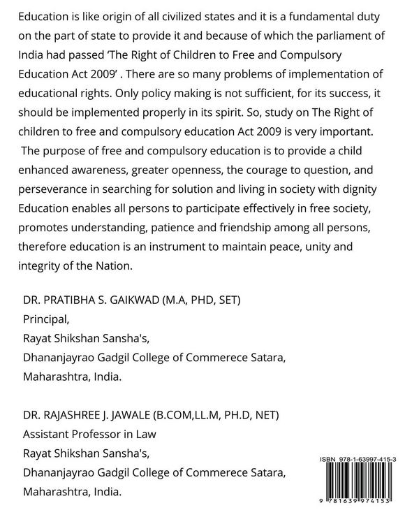 Produktbild: RIGHT TO EDUCATION IN INDIA