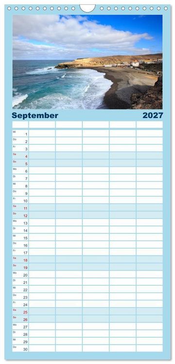 Produktbild: Familienplaner 2027 - Fuerteventura mit 5 Spalten (Wandkalender, 21 x 45 cm) CALVENDO