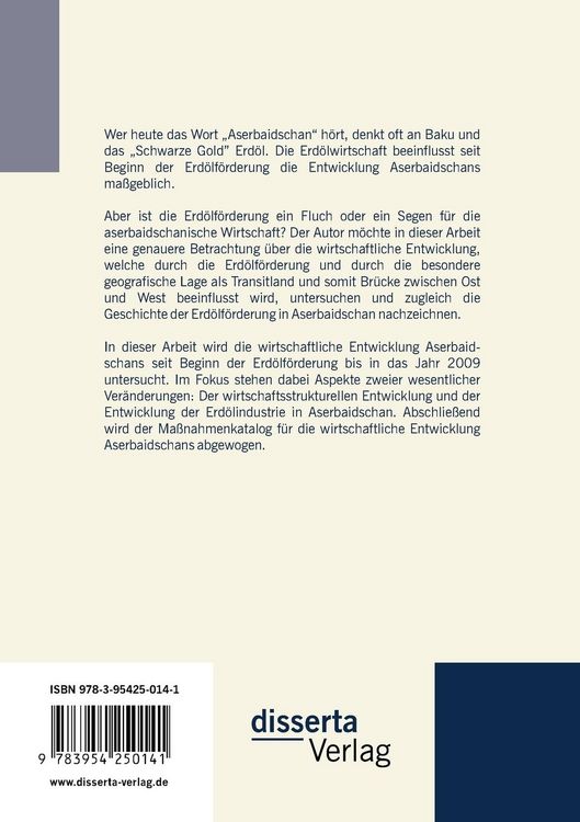Produktbild: Historische Analyse des Erd&ouml;lsektors und seine Bedeutung f&uuml;r die wirtschaftliche Entwicklung in Aserbaidschan