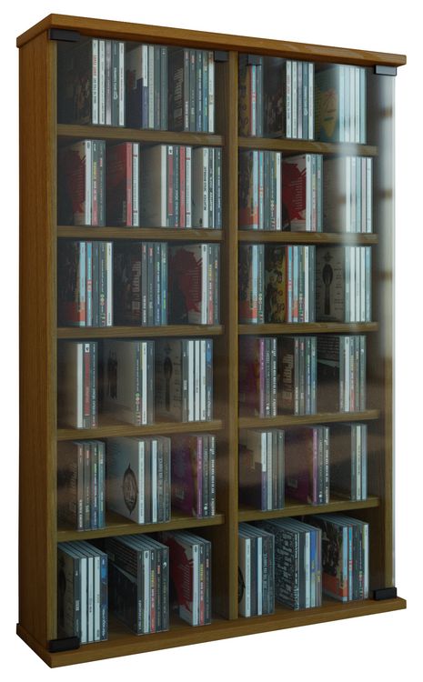 Produktbild: Holz CD DVD Stand Regal Schrank Roma Glast&uuml;r