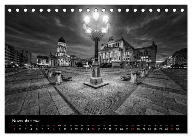Produktbild: Berlin Monochrome (Tischkalender 2026 DIN A5 quer), CALVENDO Monatskalender