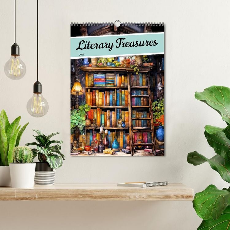 Produktbild: Literary Treasures (Wall Calendar 2026 DIN A3 portrait), CALVENDO 12 Month Wall Calendar