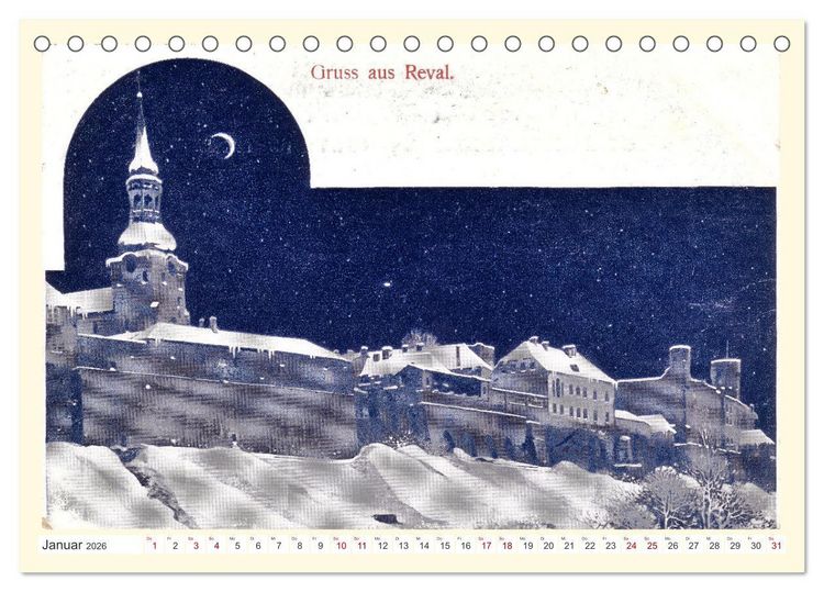 Produktbild: GRUSS AUS REVAL - Estlands Hauptstadt in alten Ansichten (Tischkalender 2026 DIN A5 quer), CALVENDO Monatskalender