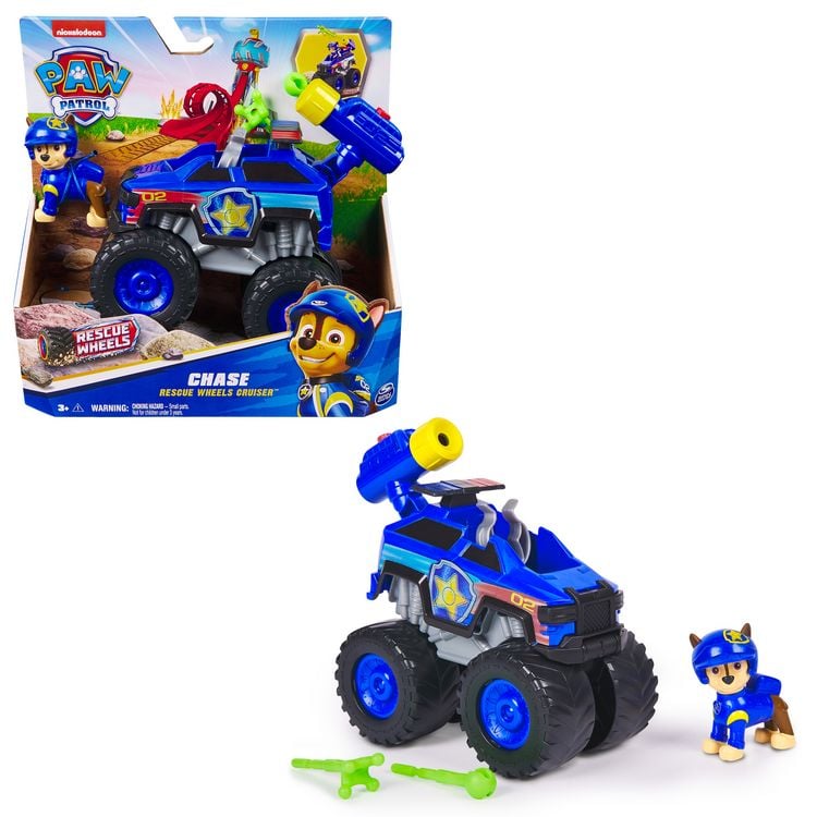 Produktbild: PAW Patrol Rescue Wheels - Chases Monstertruck Fahrzeug mit Geschoss-Abwurf und Chase Hundefigur, Spielzeug f&uuml;r Kinder ab 3 Jahren