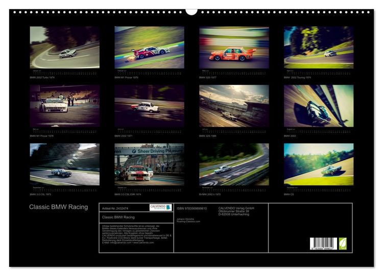 Produktbild: Classic BMW Racing (Wandkalender 2027 DIN A2 quer), CALVENDO Monatskalender