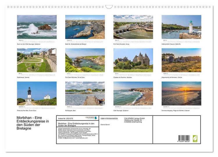 Produktbild: Morbihan - Eine Entdeckungsreise in den S&uuml;den der Bretagne (Wandkalender 2027 DIN A2 quer), CALVENDO Monatskalender