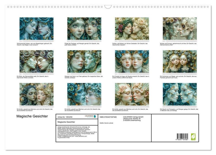 Produktbild: Magische Gesichter (Wandkalender 2026 DIN A2 quer), CALVENDO Monatskalender