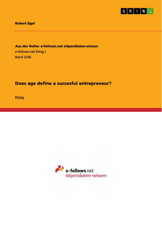 Produktbild: Does age define a succesful entrepreneur?
