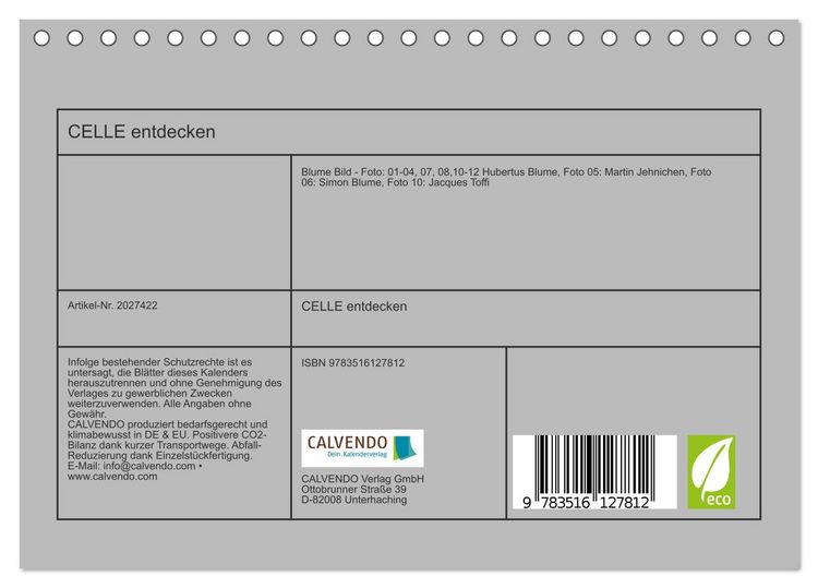 Produktbild: CELLE entdecken (Tischkalender 2026 DIN A5 quer), CALVENDO Monatskalender