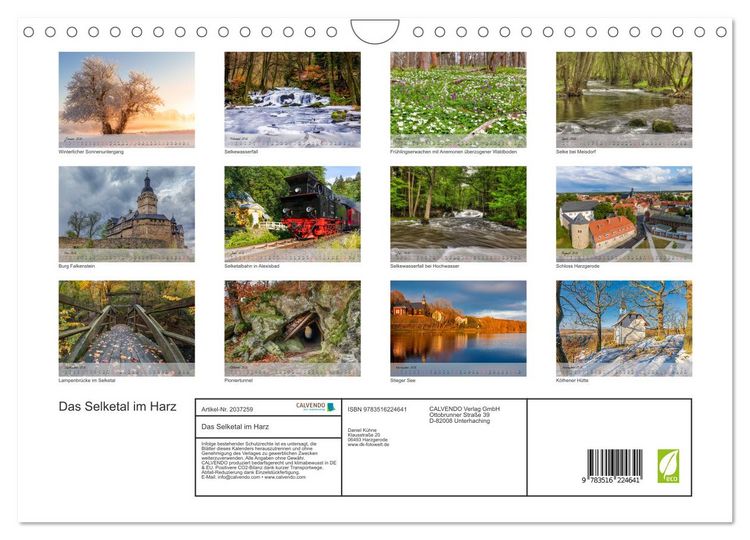 Produktbild: Das Selketal im Harz (Wandkalender 2026 DIN A4 quer), CALVENDO Monatskalender