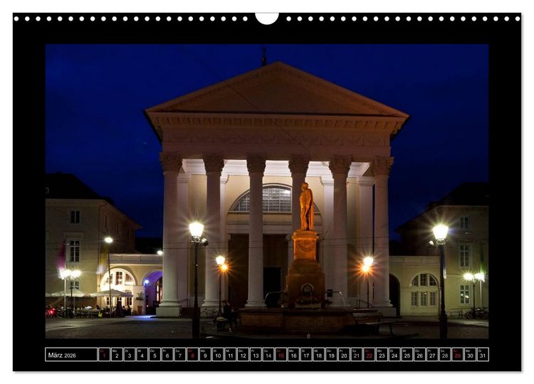 Produktbild: Karlsruhe Tag und Nacht (Wandkalender 2026 DIN A3 quer), CALVENDO Monatskalender