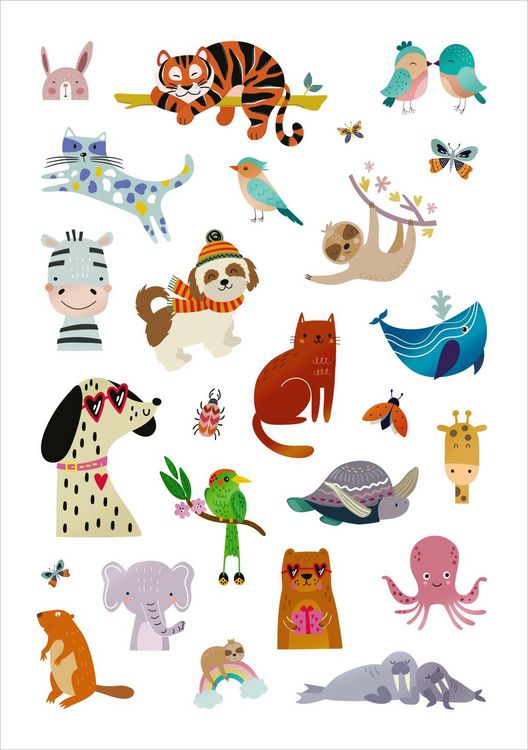 Produktbild: Glanz-Sticker &ndash; Tiere