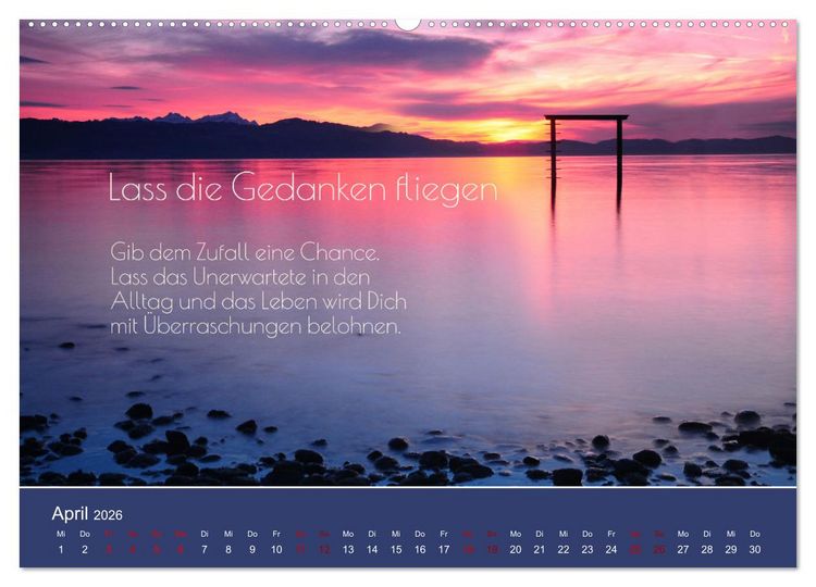 Produktbild: Pfl&uuml;ck Dein Gl&uuml;ck &ndash; Kleine Weisheiten f&uuml;r den Alltag (Wandkalender 2026 DIN A2 quer), CALVENDO Monatskalender