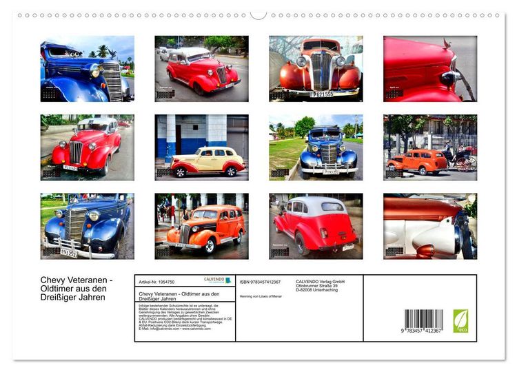Produktbild: Chevy Veteranen - Oldtimer aus den Drei&szlig;iger Jahren (hochwertiger Premium Wandkalender 2026 DIN A2 quer), Kunstdruck in Hochglanz
