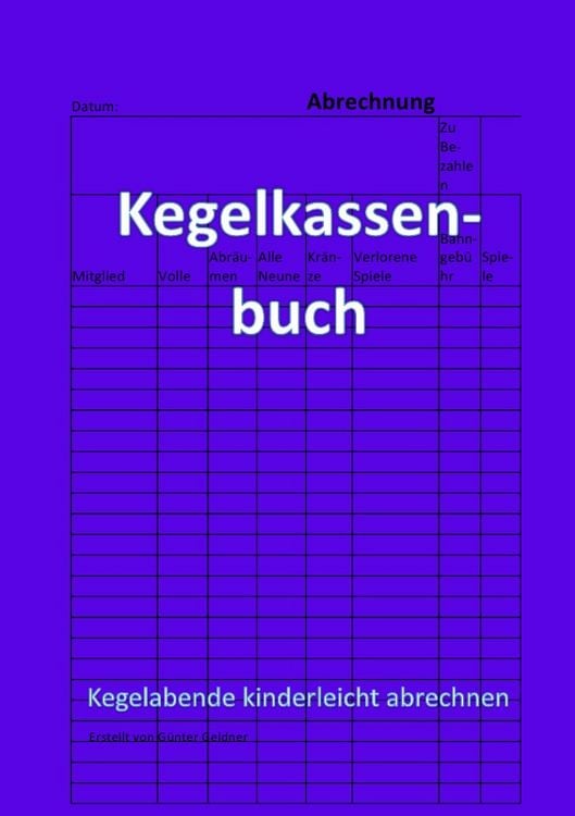 Produktbild: Kegelkassenbuch