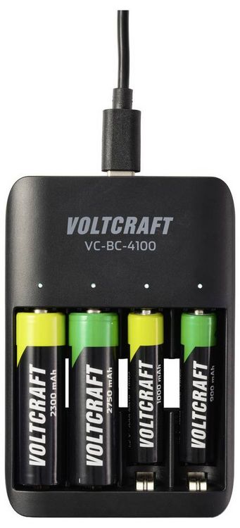 Produktbild: VOLTCRAFT VC-BC-4100 Rundzellen-Ladeger&auml;t NiMH, NiZn, LiIon Mignon (AA), Micro (AAA)