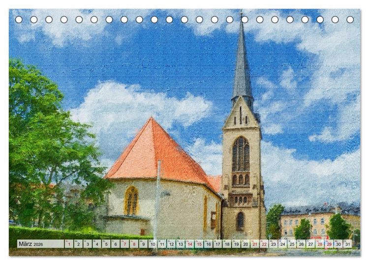Produktbild: Gera gesehen mit Pinsel und &Ouml;l (Tischkalender 2026 DIN A5 quer), CALVENDO Monatskalender