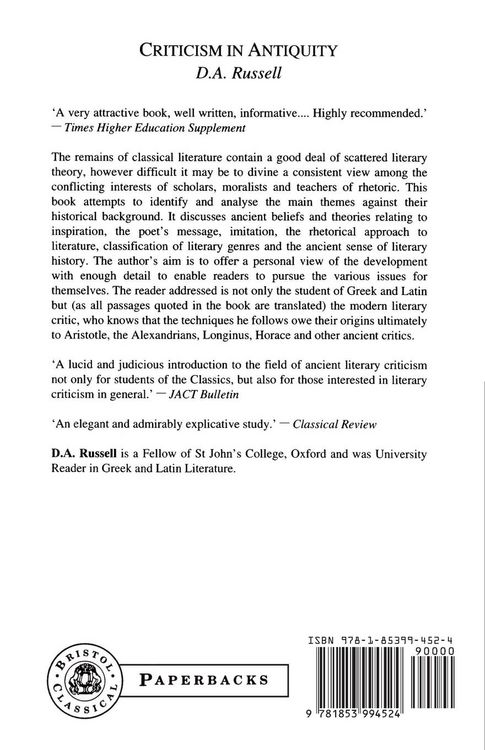 Produktbild: Criticism in Antiquity