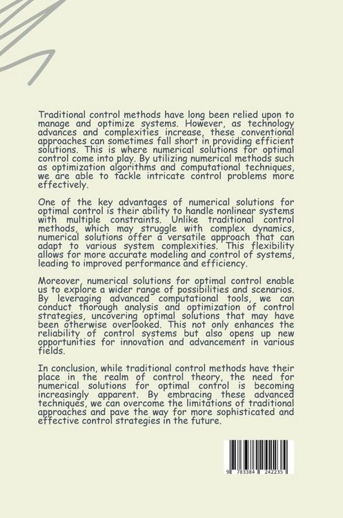 Produktbild: Numerical Approaches to Optimal Control: Tackling Nonlinear Systems and Constraints