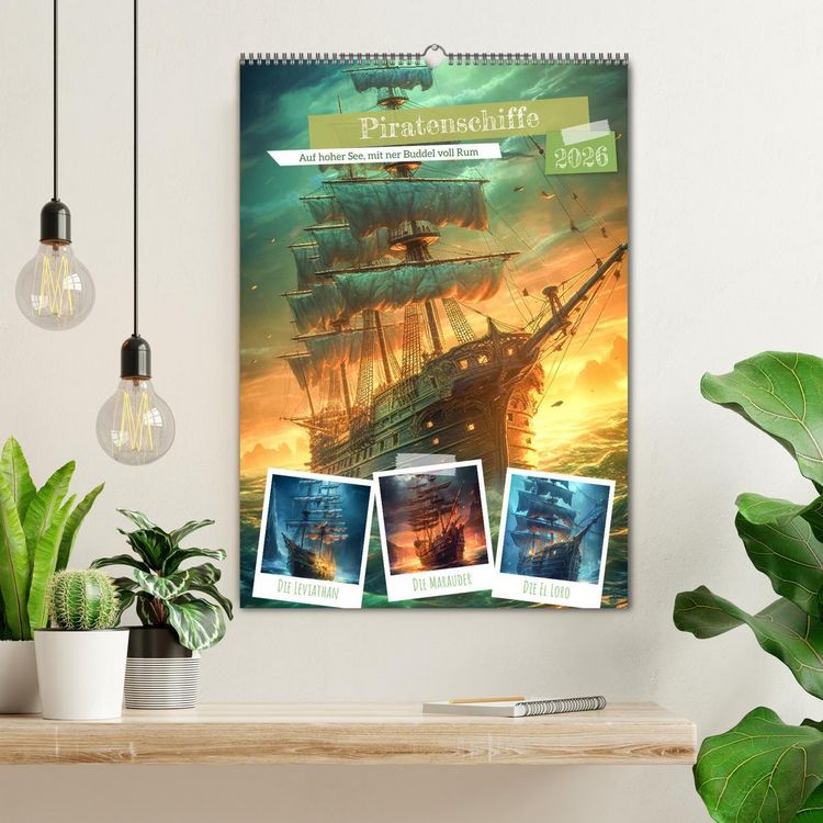 Produktbild: Piratenschiffe (Wandkalender 2026 DIN A2 hoch), CALVENDO Monatskalender