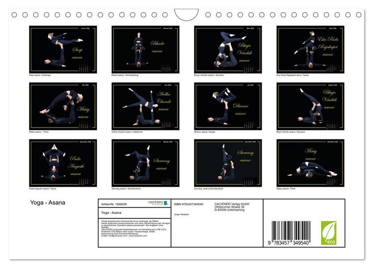 Produktbild: Yoga - Asana (Wandkalender 2026 DIN A4 quer), CALVENDO Monatskalender