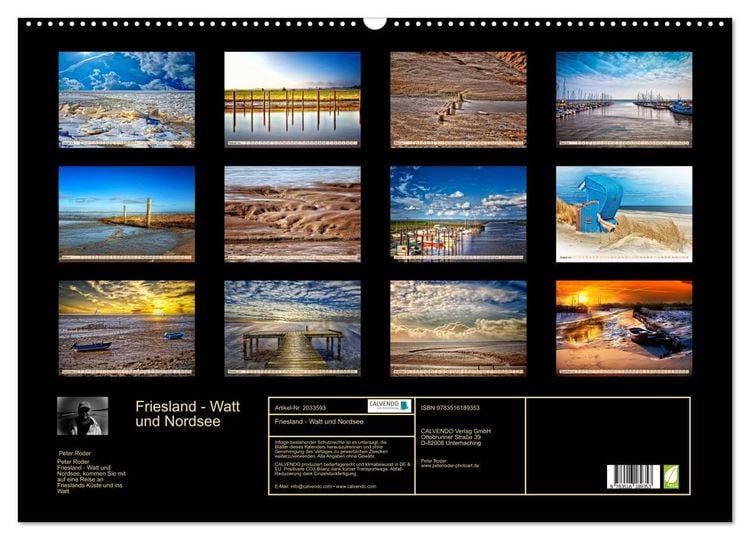 Produktbild: Friesland - Watt und Nordsee (Wandkalender 2026 DIN A2 quer), CALVENDO Monatskalender