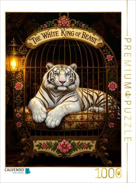 Produktbild: CALVENDO Puzzle Der Albino Tiger | 1000 Teile Lege-Gr&ouml;&szlig;e 64x48cm Foto-Puzzle f&uuml;r gl&uuml;ckliche Stunden